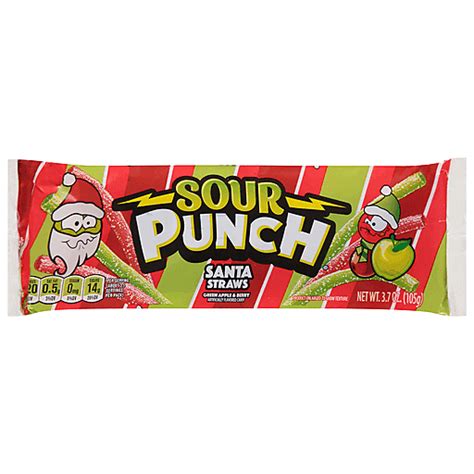 Sour Punch Green Apple And Berry Santa Straws 3 7 Oz Shop Hays