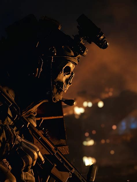 Call Of Duty Modern Warfare 2 Ghost Close Up 4k Wallpaper Download