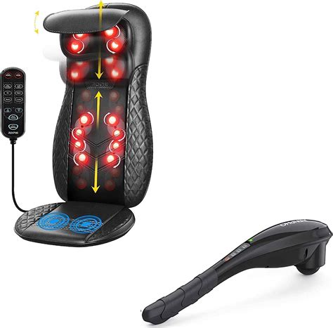 Renpho Back Massager With Heat Rechargeable Hand Held Deep Tissue Massager For