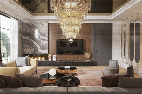 Luxurious Living Room Scene 3d Model Max Obj Fbx