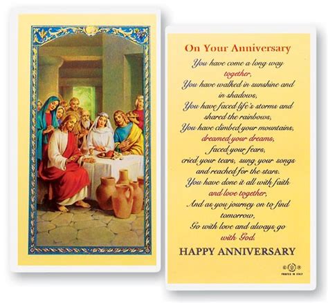 On Your Anniversary Laminated Prayer Cards 25 Pack