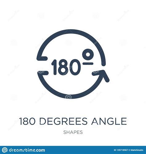 180 Degrees Angle Icon In Trendy Design Style 180 Degrees Angle Icon