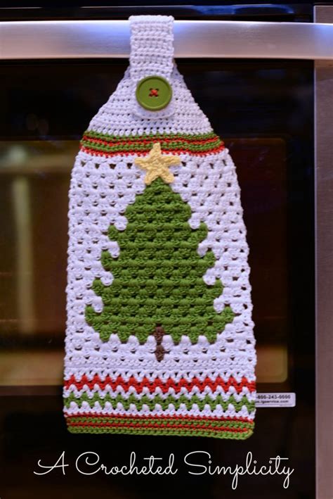 christmas kitchen towel  towel topper  crochet pattern