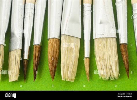 New Wooden Different Paintbrush Texture Stock Photo Alamy