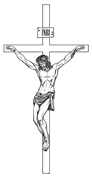 Crucifixion Of Jesus Christ A Religious Symbol Stock Illustration