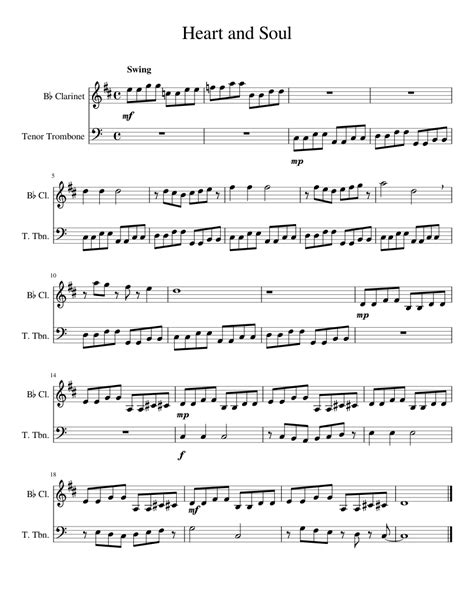 Youre my heart youre my soul modern talking ретро. Heart and Soul Duet for Clarinet and Trombone Sheet music for Clarinet (In B Flat), Trombone ...