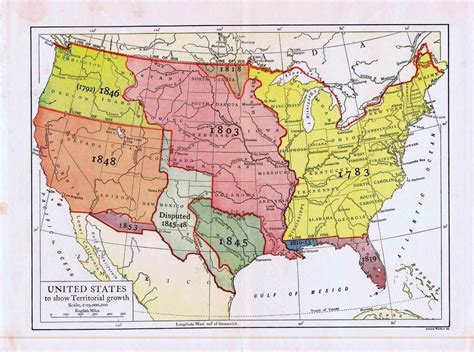 Map United States Territorial Growth 1910 Antique Map Vintage Photos