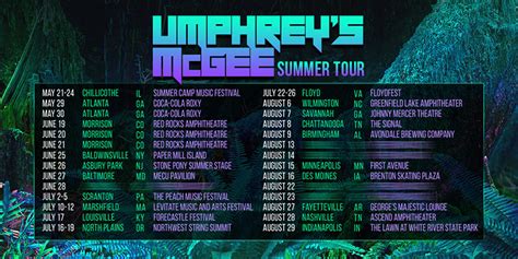 Summer Tour 2020 Umphreys Mcgee