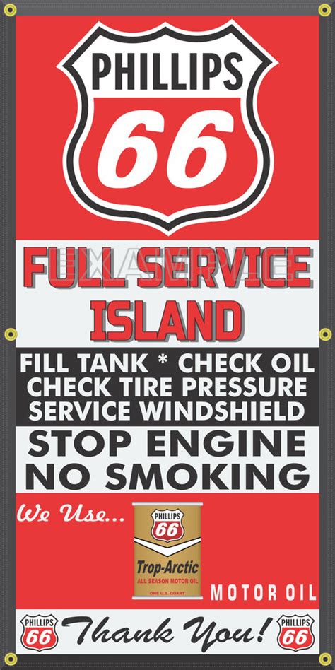 Phillips 66 Gas Station Full Service Island Vintage Old Sign Remake Ba