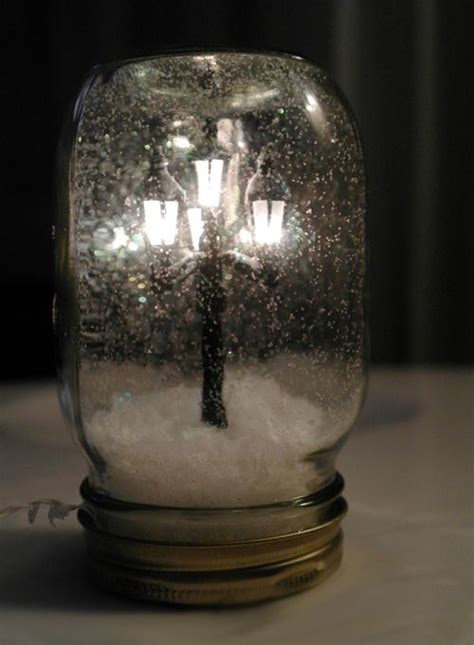 Diy Christmas Village Lighted Snow Globe In A Mason Jar