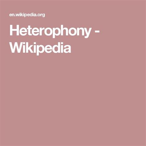 Heterophony Wikipedia Freemasonry Praxis Study Wikipedia
