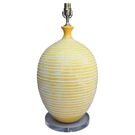 Vibrant Yellow Ceramic Lamp At 1stdibs