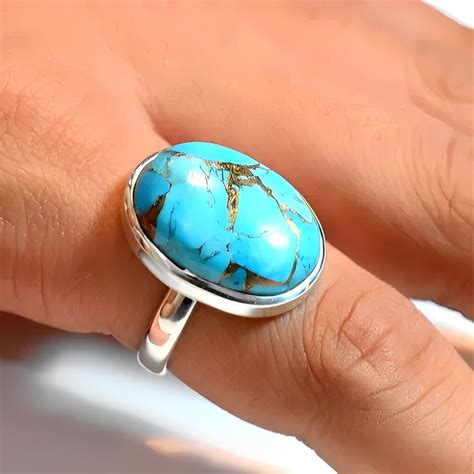 Sterling Silver Copper Turquoise Ring At Rs 100 Gram Sterling Silver