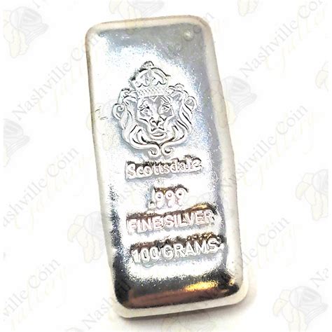 Scottsdale Mint 100 Gram 999 Fine Cast Silver Bar Sku 64104