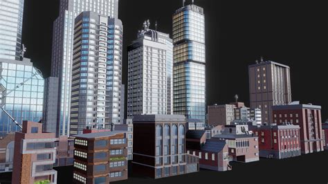 City Buildings Asset Pack Buy Royalty Free 3d Model By Pedro B Goulart Pebegou [c31778d
