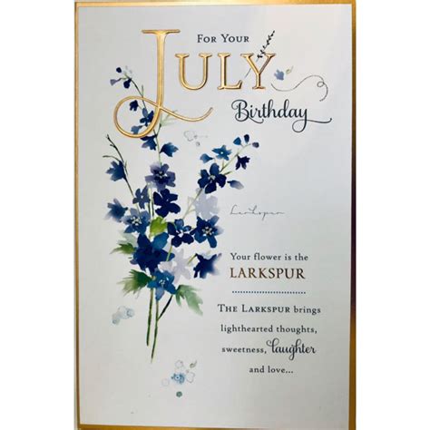 For Your July Birthday Larkspur Flower Of The Month Female