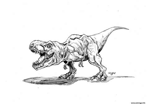 Coloriage Jurassic Park Trex Dessin Dessin De Tyrannosaure Rex L