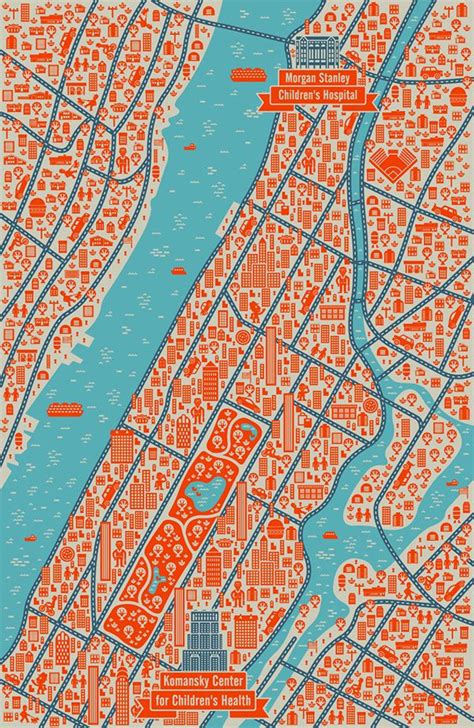 Manhattan Map On Behance Manhattan Map Map Of New York Illustration