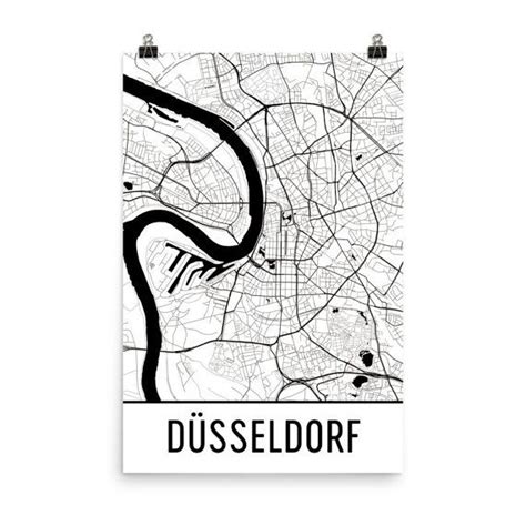 Dusseldorf Map Art Print Dusseldorf Germany Art Poster Etsy Map Art