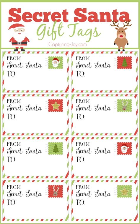 Free Printable Secret Santa Labels Template Printable Templates