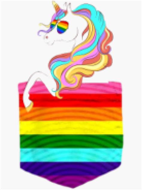 Gay Lesbian Pride Lgbt Flag Pocket T Shirt Unicorn Sticker By