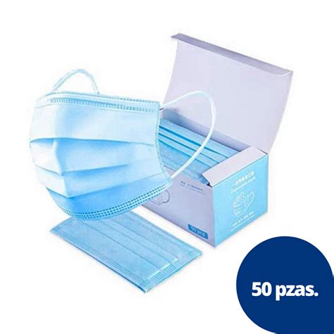 Cubrebocas Tricapa Termosellado Azul Caja Con 50 Pzas Macc Medical