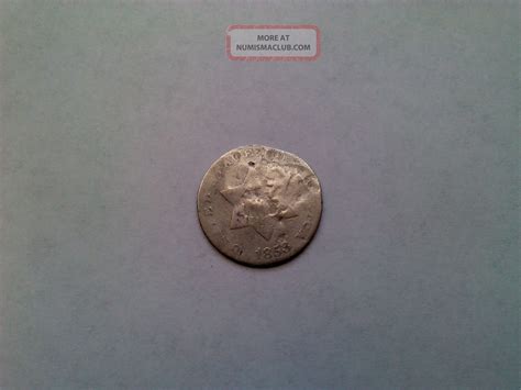 1853 United States Silver Three Cent Coin