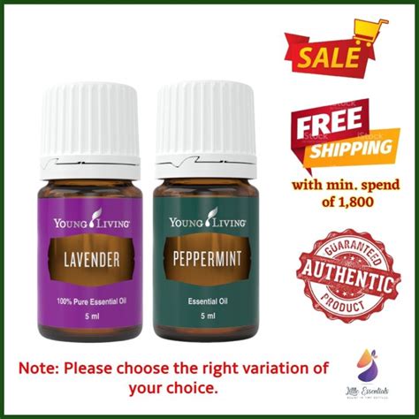 Young Living Bundle Lavender And Peppermint Essential Oils In 5ml