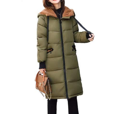 women winter coat womens long down coats outerwear parka jacket hooded zipper chaquetas mujer
