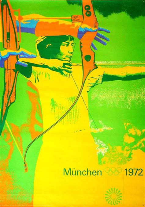 Munich 1972 Summer Olympics Archery Poster Design By Otl Aicher