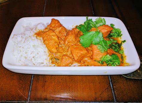 Homemade Butter Chicken And Basmati Rice Food