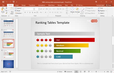 Free Rating Stars Powerpoint Template