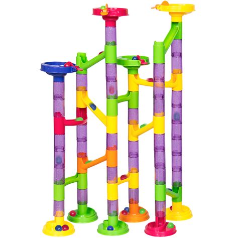 Best Choice Products 58 Piece Translucent Marble Run Toy Game Set