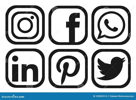 Conjunto De Populares Logos De Medios Sociales Iconos De Internet En La