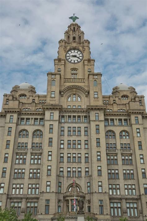 Liverpool`s Historic Liver Building And Clocktower Liverpool England