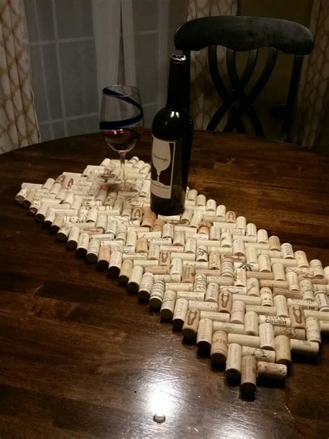 Wine Cork Table Runner Wine Cork Art Wine Cork Diy Crafts Cork