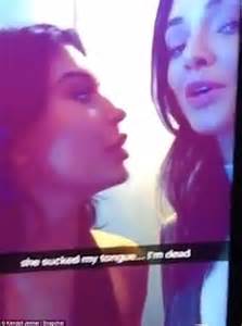 Kendall Jenner Slips Her Tongue Into Kylie S Mouth In Snapchat Video Daily Mail Online