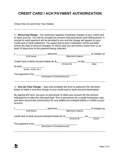 Vendor Ach Authorization Form Template Word