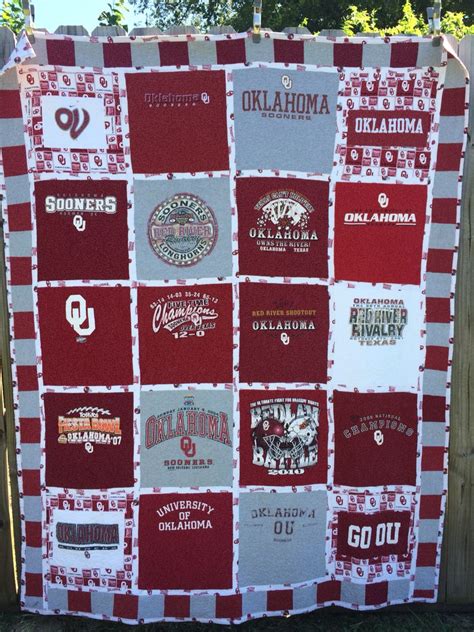 Ou Oklahoma University T Shirt Quilt King Size I Made For A Friend