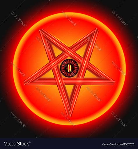 The Eye Of Satan In The Metal Pentagram Royalty Free Vector