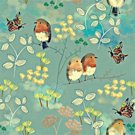 Vintage Bird Fabric Birds And Butterflies By Susan Polston Etsy Fabric Birds Vintage Birds