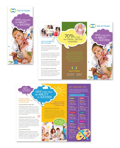 Kids Art Classes Tri Fold Brochure Template