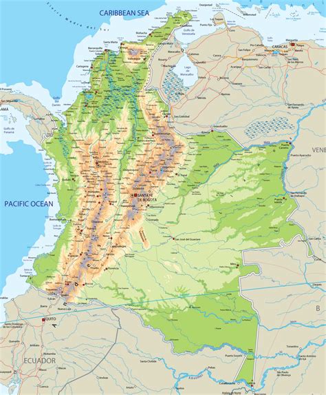 It has an area twice that of france and almost twice texas, with long coasts on the. Colombia Map and Colombia Satellite Images