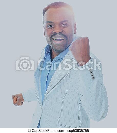 Happy Confident Young African American Business Male Smiling With