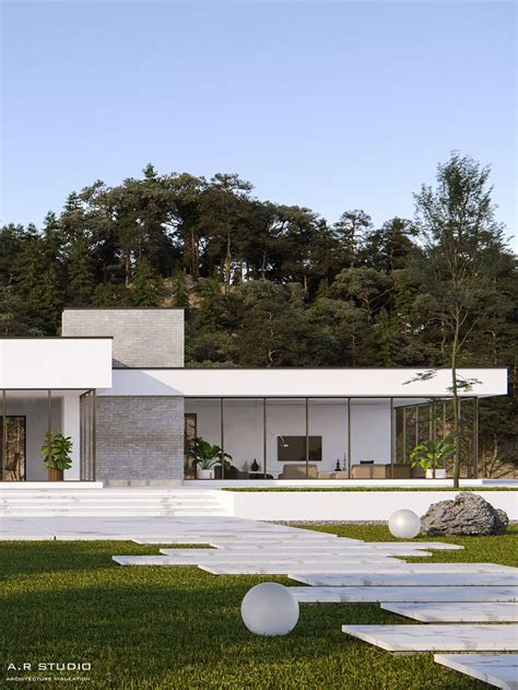 Minimalist Villa On Behance Modern Bungalow House Design Modern