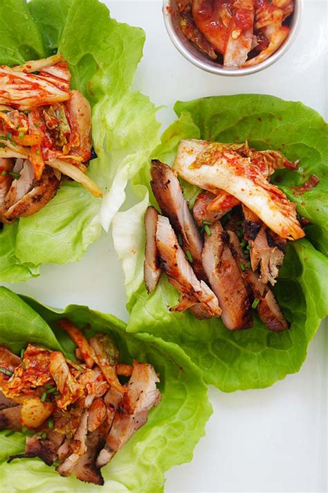 Be the first to rate and review this recipe. Korean BBQ Chicken Kimchi Lettuce Wraps | Easy Delicious ...