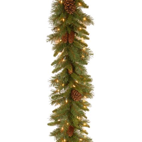 Pine Cone Christmas Garland With 50 Leds By National Tree Company
