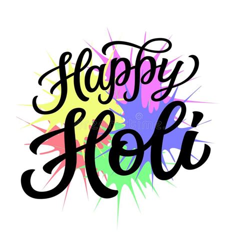 Happy Holi Hand Lettering Stock Vector Illustration Of Font 266199695