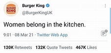 Burger King UK's call for more female chefs backfired after tweet ...