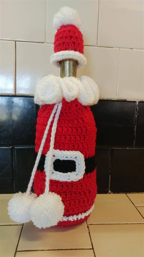 Пенливи вина / sparkling wines. Crochet Santa Wine Bottle Cover Holder | Crochet santa ...